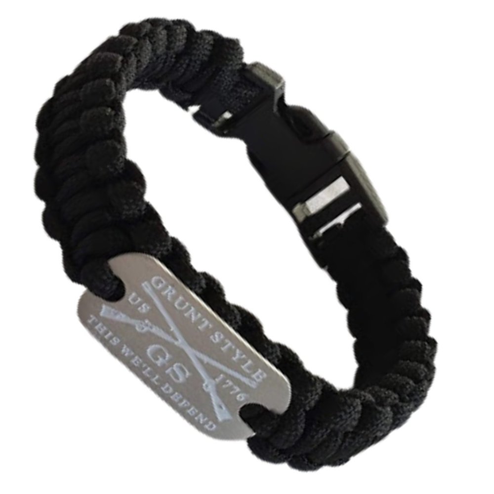 LAST ONE-Grunt Style TWO Paracord Bracelet Black Unisex - Picture 2 of 7